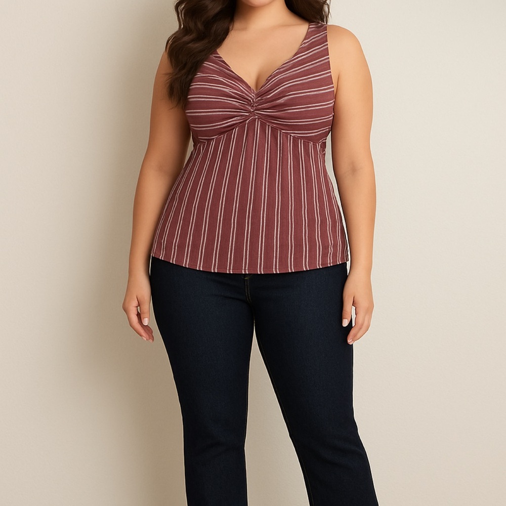 Lucky brand rustic white striped blouse